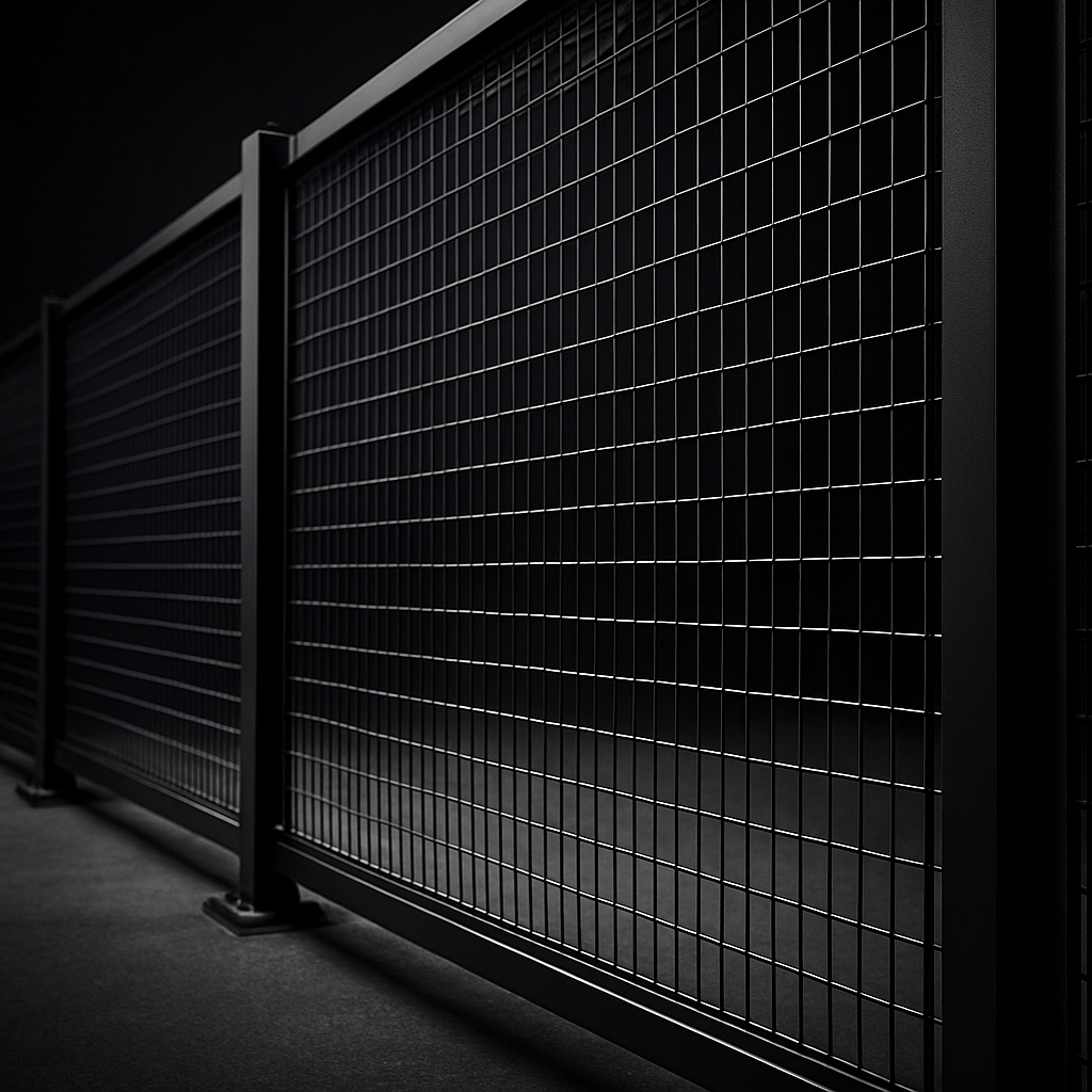 Modern steel fence installation